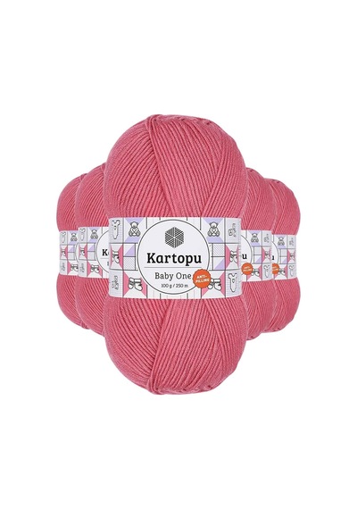 Kartopu 5 Adet Baby One Tüylenmeyen El Örgü Ipi Yünü Şeker Pembe K244 769827953444