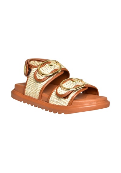 Fox Shoes U725092117 Taba Hasır Kadın Sandalet Taba