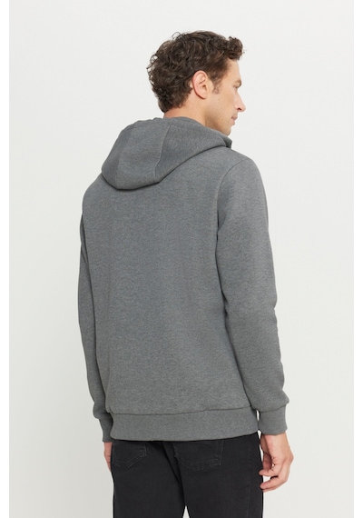 AC&Co / Altınyıldız Classics Erkek Antrasıt Melanj Standart Fit Normal Kesim Kapüşonlu Fermuarlı Sweatshirt Antrasit