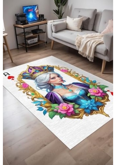 Şönil Oyuncu Odası Halısı Kaymaz Pamuk Tabanlı Yıkanabilir Antibakteriyel Gamer Gaming Halısı 140x200 Diğer