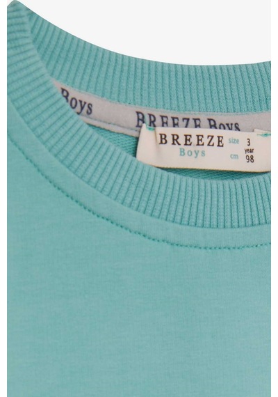 Breeze Erkek Bebek Eşofman Takımı Yüzü Hareketli 9 Ay-3 Yaş, Su Yeşili