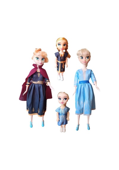 Frozen Anna Ve Elsa Oyuncak Bebek Seti - 2 Büyük, 2 Küçük Frozen
