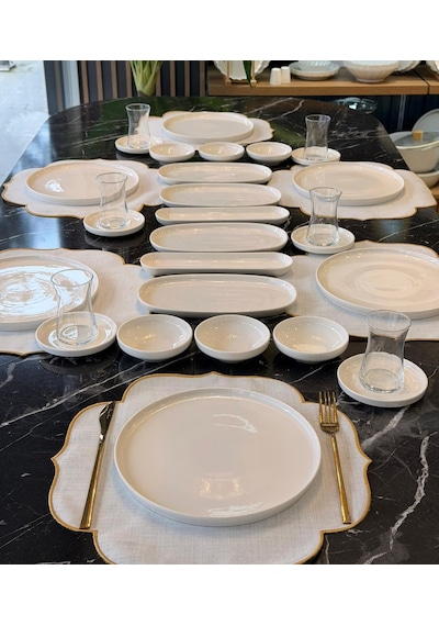 30 Parça Porselen Kahvaltı Takımı Bianca -5717 Beyaz