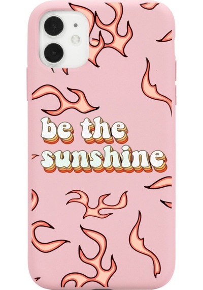 Apple Uyumlu iPhone 11 Uyumlu Be The Sunshine Tasarımlı Pudra Lansman Telefon Kılıfı Pembe