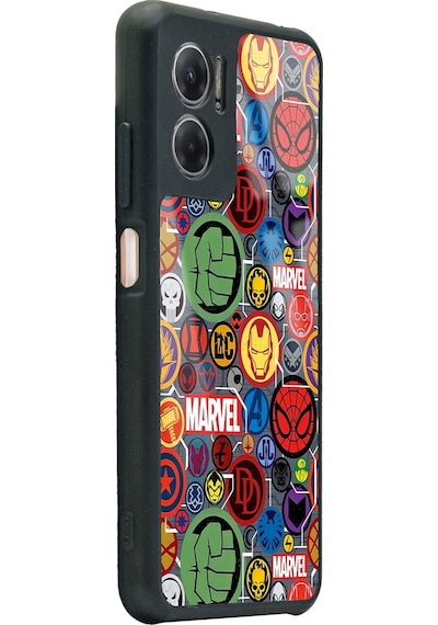 Xiaomi Redmi Note 11e Marvel Face Tasarımlı Glossy Telefon Kılıfı Siyah