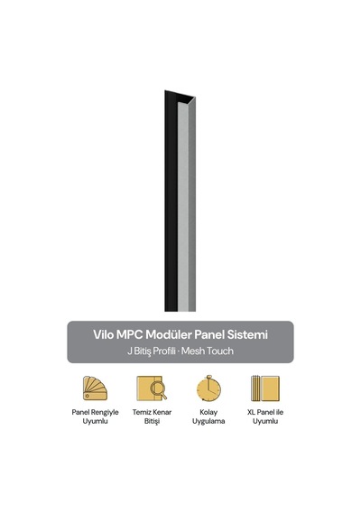 Vilo Mpc J Bitiş Profili Mesh Touch 300cm Xl Duvar Paneli Kenar Ve Dış Köşe Bitişi
