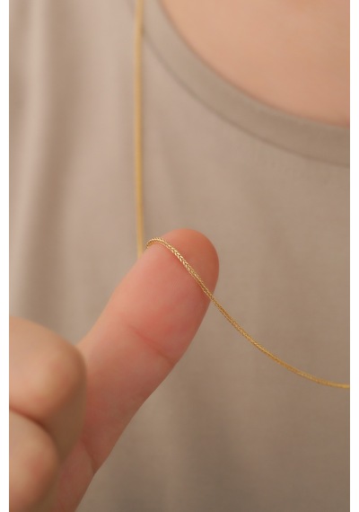 14 Ayar Altın Erkek Palmiye Zincir Kolye 1 Mm Sarı Altın