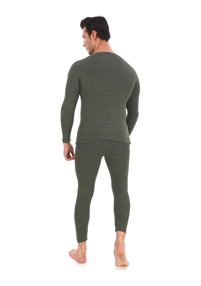 Sauna Suit Unisex Termal Içlik, Kışlık Sıcak Tutan Pamuklu Yakmayan, Termal Takım, Termal Fanila Iclik Haki
