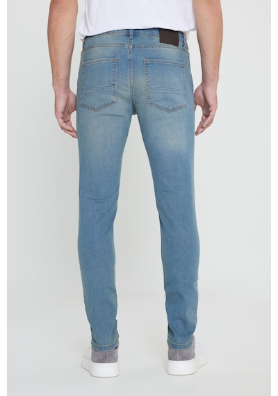 George Henry Pamuklu Slim Fit Dar Kesim 5 Cepli Esnek Jean Kot Denim Pantolon Petrol Mavi
