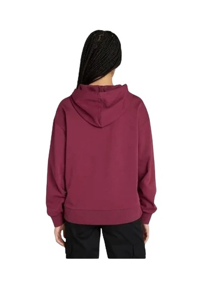 Timberland Stack Logo Loop Back Hoodie Kadın Sweatshirt - Tb0a5sx26481 Bordo