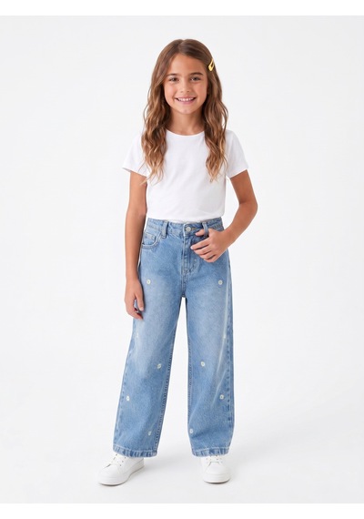 Onloox Kız Çocuk Açık Mavi Kız Çocuk Açık Mavi Pamuklu Geniş Paça Regular Papatya Nakışlı Jean Pantolon 1.5-5 Yaş Onloox Kız Çocuk Açık Mavi Kız Çocuk Açık Mavi Pamuklu Geniş Paça Regular Papatya Nakışlı Jean Pantolon 1.5-5 Yaş
