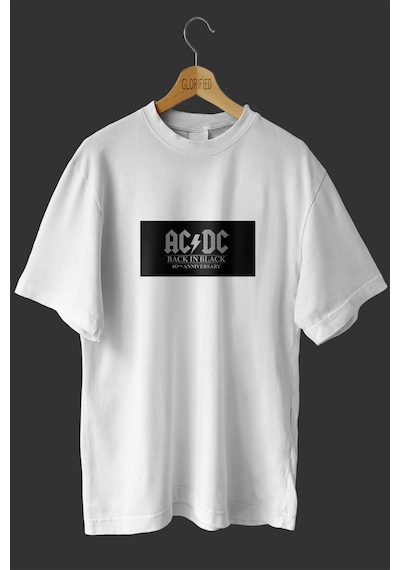 Noıssey -wed Ac Dc Baskılı Oversize T Shirt Beyaz