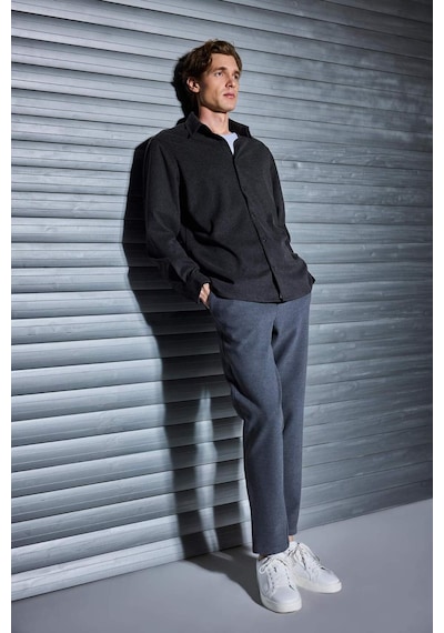 Defacto Kumaş Pantolon Tailored Regular Fit Normal Kesim Basic Düz Cepli Düz Paça D3707AX25WN Antrasit