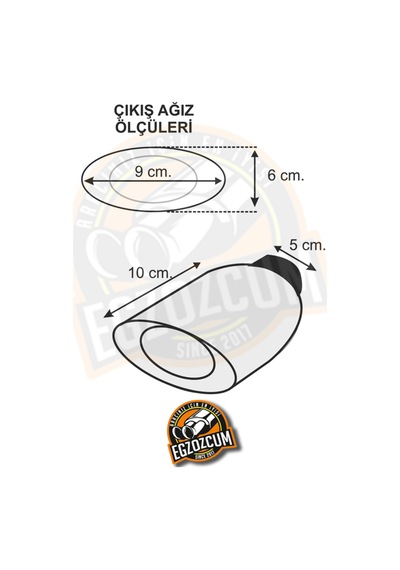51 Mm Tekli Krom Oval Yassı Kesik İçi Dolu Egzoz Ucu Eksoz 1 Adet--egzozcum