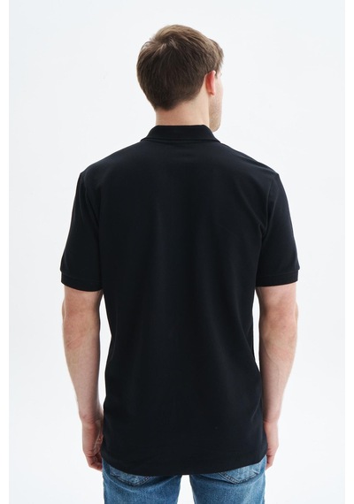 AR-MA Arma Erkek Regular Fit Basic % 100 Pamuk Pike Polo Yaka Tişört Y29374354502 Siyah
