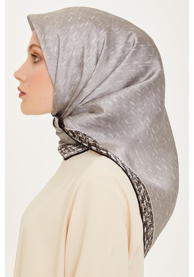 Armine İpek Eşarp 2025 Kış - 9230-02 Açık Gri Twill Açık Gri