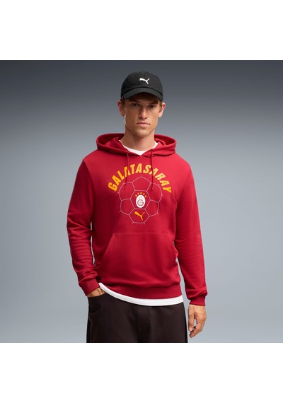 Puma Galatasaray Ftblculture Erkek Kapüşonlu Sweatshırt 786842 01 Kırmızı