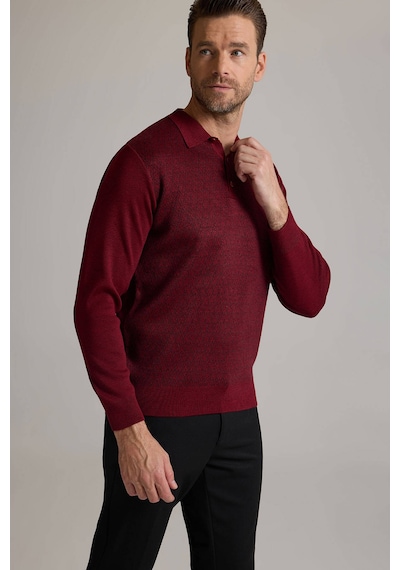 Ysf Erkek Bordo Polo Yaka Desenli Triko