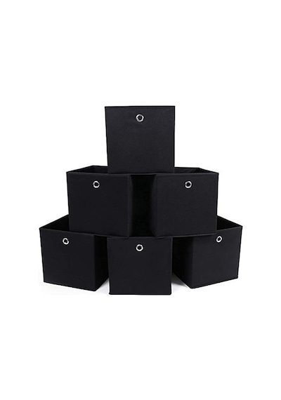 Kutusu 6 Adet Katlanır Kutu Parmak Delikli 30 X 30 X 30 Cm Siyah Çok Renkli