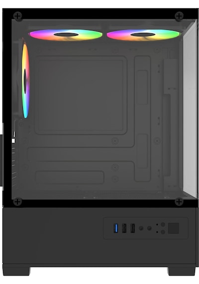 Powerboost M5001b 500w 3 12cm Rainbow Fanlı Usb 3.0 Seaview M-atx Gaming Siyah Kasa
