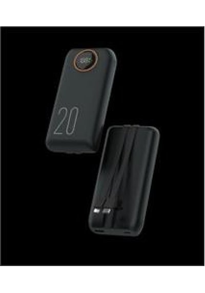 Snapron Snp-3013 20.000 Mah Lcd Ekran Dahili Kablolu 22.5w Hızlı Şarj Powerbank Siyah