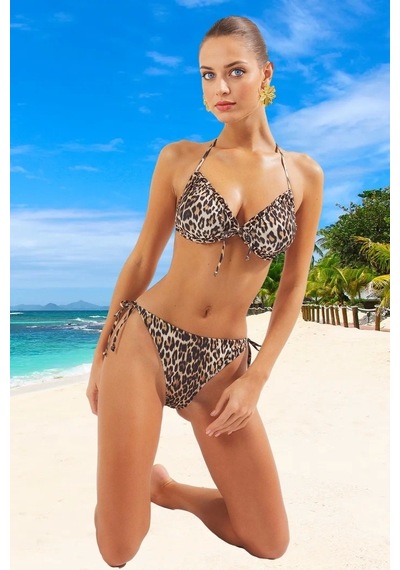 Ersefa Tasarım Bikini Takımı Uv Korumalı Su Sporları İçin Yüksek Konfor Kahverengi - Çok Renkli