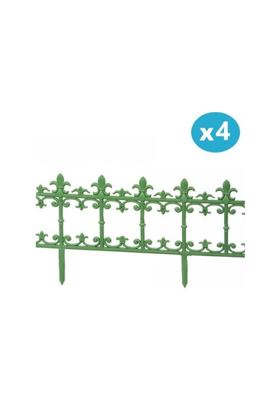 Omnipazar Sy-5990 Klasik Plastik Bahçe Çiti 86x38 Cm 4'lü Set Yeşil