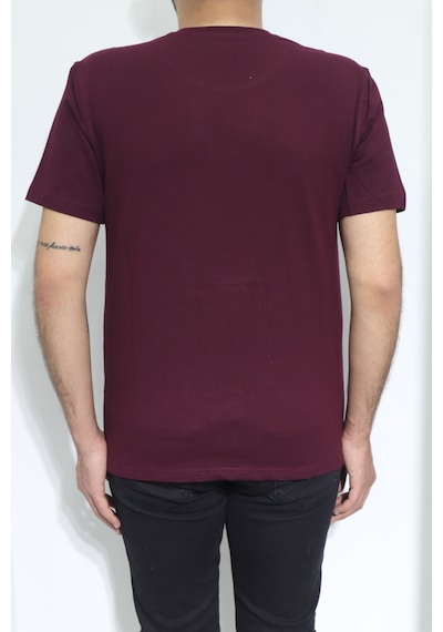 Santa Dmc Tekstil Erkek Düz Spor Kesim Normal Kalıp Bisiklet Yaka T-shirt Bordo