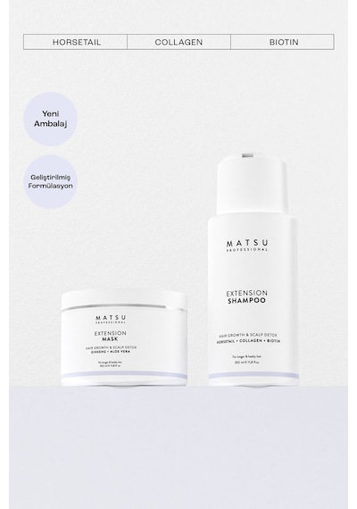 Matsu Professional Yavaş Uzayan Saçlar Için Saç Derisini Güçlendiren Extension Hızlı Uzama Saç Bakım Şampuanı 100 ML