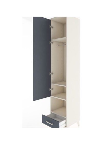 Hyperion Dolap 4 Raflı Tek Çekmeceli Tek Askılı 44x44x221 Aytaşı-antrasit Aytası