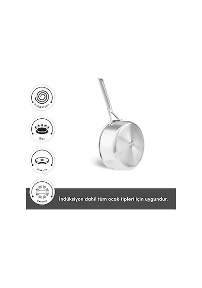 Karaca Plasma Steel 316+ 3Ply Yanmaz Yapışmaz Çelik Sosluk 18 cm