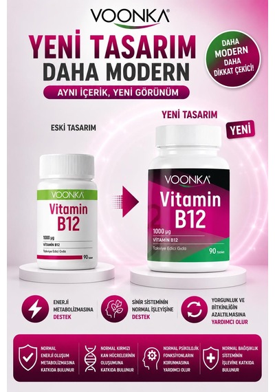 Voonka Vitamin B12 90 Tablet 3 Adet