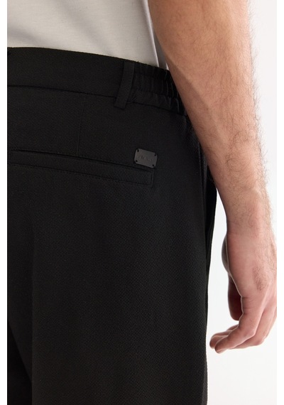 Avva Erkek Siyah Yanı Lastikli Gofreli Relaxed Fit Chino Şort A61y3730