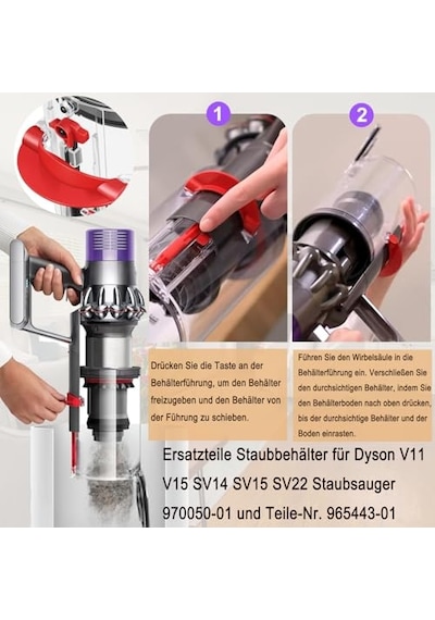 Dyson V11 V15 Sv14 Sv15 Sv22 Elektrikli Süpürge İçin Yedek Parça Toz Haznesi, Yedek Kap Parça No. 970050-01 Ve Par Genel