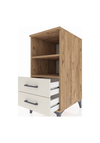 Kronos Komodin 2 Raflı 2 Çekmeceli 44x59x96 Çam-aytaşı Atlas Çam