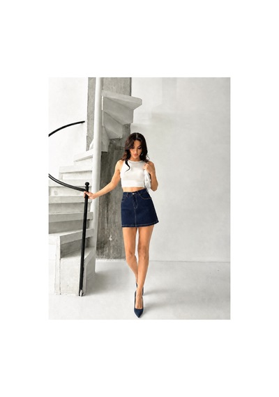 Kene Jeans Lacivert Kısa/mini Denim Kot Etek Lacivert