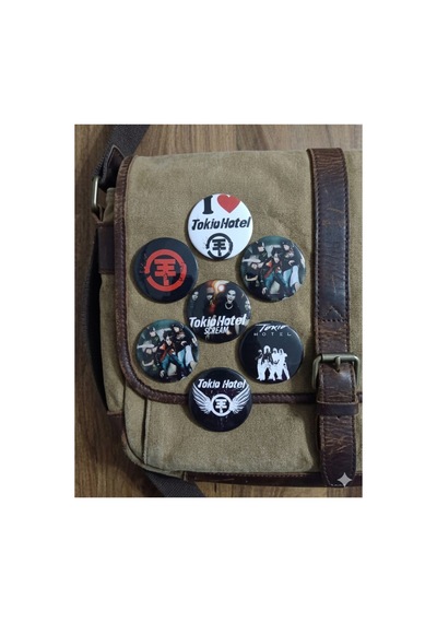 Owl Bag Tokio Hotel Desenli Tasarım 6 Adet Mega Boy Rozet Seti Diğer