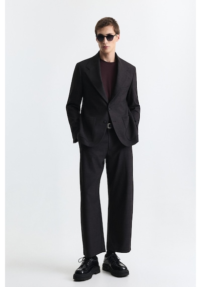 Antioch Ekose Relax Fit Blazer Ceket Bordo