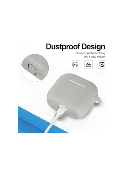 Apple Uyumlu AirPods 4. Nesil Kılıf Standart Yumuşak Silikon Kılıf Gri