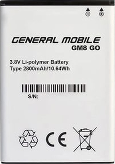 General Mobile Gm8 Go İle Uyumlu A+ Kalite Pil Batarya