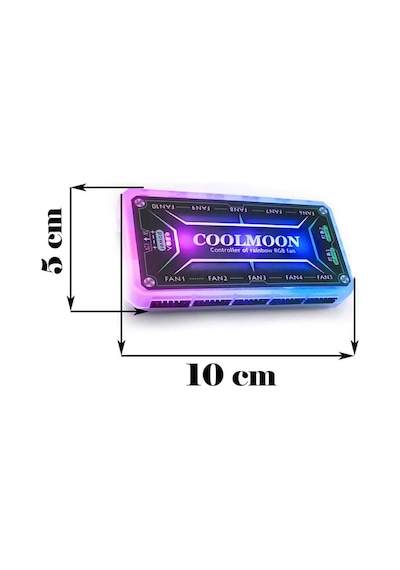 Coolmoon Rgb Pc Fan Denetleyici Kontrolcü 10X6Pin 2X4Pin