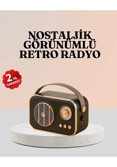 Hubrendy Tekno Bluetooth Lu Retro Radyo Fm Destekli Nostaljik Hoparlör