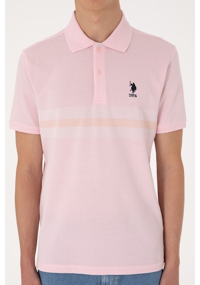 U.S. Polo Assn. Erkek Regular Fit Polo Yaka Açık Pembe Tişört 50306852-VR078