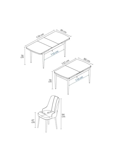 Clara Meşe Desen 80x132 Açılabilir Mdf Masa Yemek Odası Takımı,mutfak Takımı 4 Adet Sandalye Gri Clara Meşe Desen 80x132 Açılabilir Mdf Masa Yemek Odası Takımı,mutfak Takımı 4 Adet Sandalye Gri