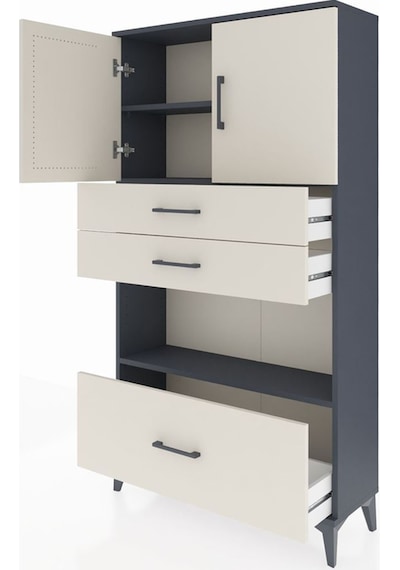 Arges Dolap 3 Raflı 3 Çekmeceli 2 Kapaklı 88x30x163 Antrasit-aytaşı Antrasit Arges Dolap 3 Raflı 3 Çekmeceli 2 Kapaklı 88x30x163 Antrasit-aytaşı Antrasit