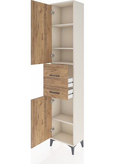 Arges Dolap 4 Raflı 2 Çekmeceli 2 Kapaklı 44x30x221 Aytaşı-çam Aytaşı