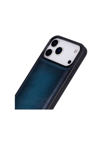 Bloomcase Mono Midnight Marine Apple iPhone Uyumlu 17 Pro Max/ 18 Pro Max 6.9" Hakiki Deri Magsafe Kılıf Lacivert