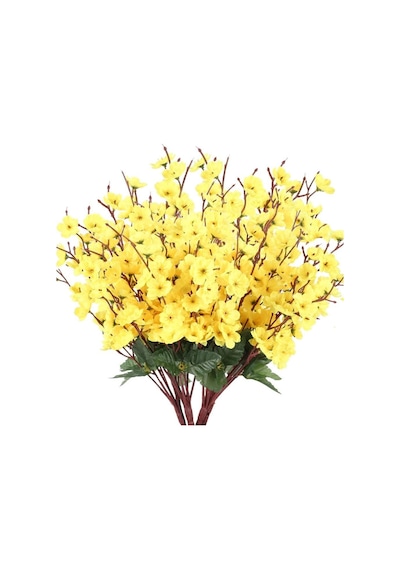 Nettenevime Yapay Çiçek Bahardalı Japon Kiraz Çiçeği 7 Dallı 57 CM Sarı