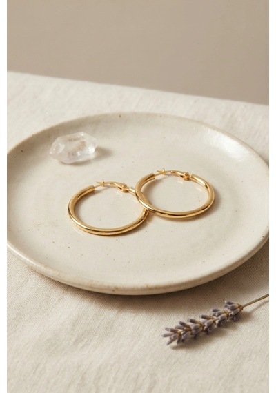 Mey İthalat 316l Çelik Gold Renk 28 Mm Halka Küpe Diğer