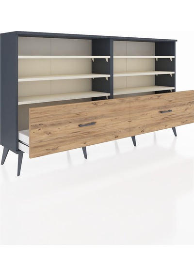 Arges Konsol 6 Raflı 2 Çekmeceli 176x30x99 Antrasit-aytaşı/çam Antrasit-aytaşı/çam Arges Konsol 6 Raflı 2 Çekmeceli 176x30x99 Antrasit-aytaşı/çam Antrasit-aytaşı/çam